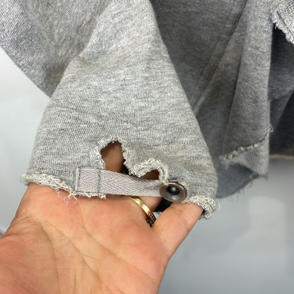 We the Free Free People Ebb and Flow Zip Up Ruffle Sweatshirt size XS Gray - Picture 7 of 14